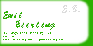 emil bierling business card